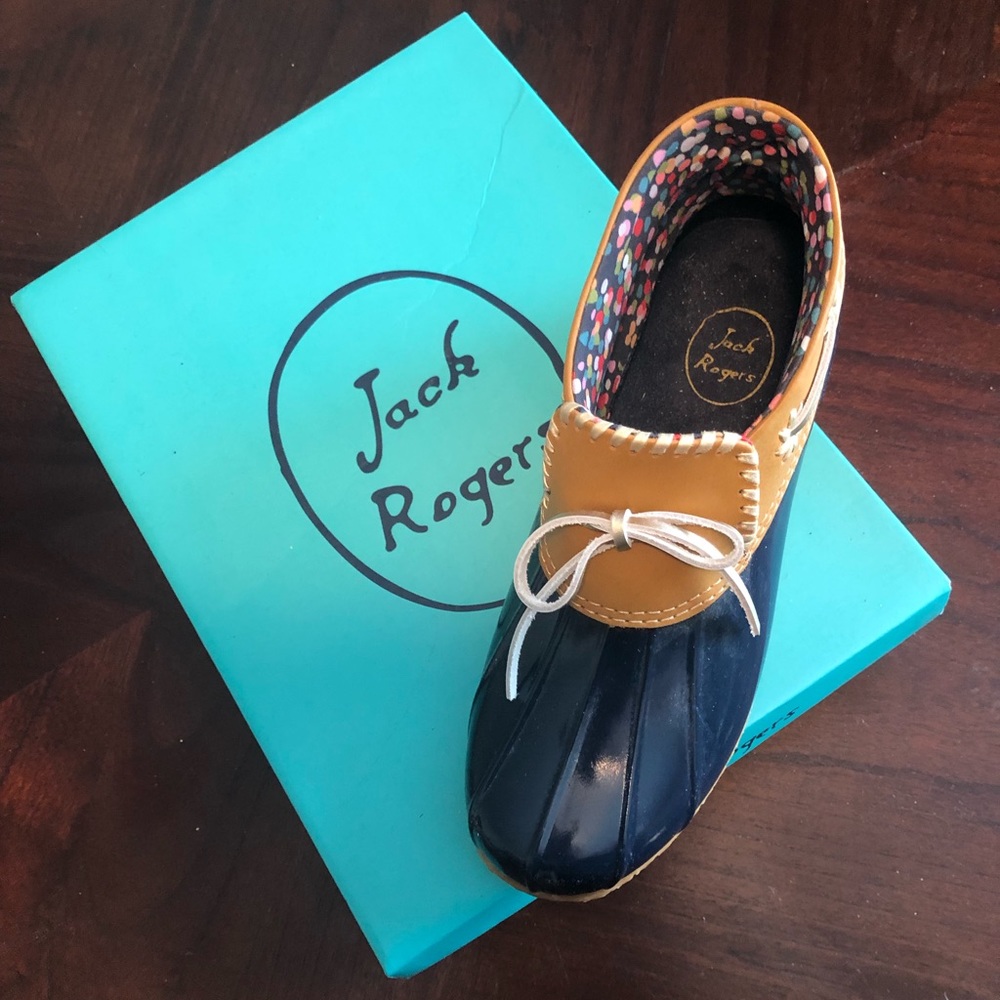 Jack Rogers Aubrey Boot Navy/Tan Size 10